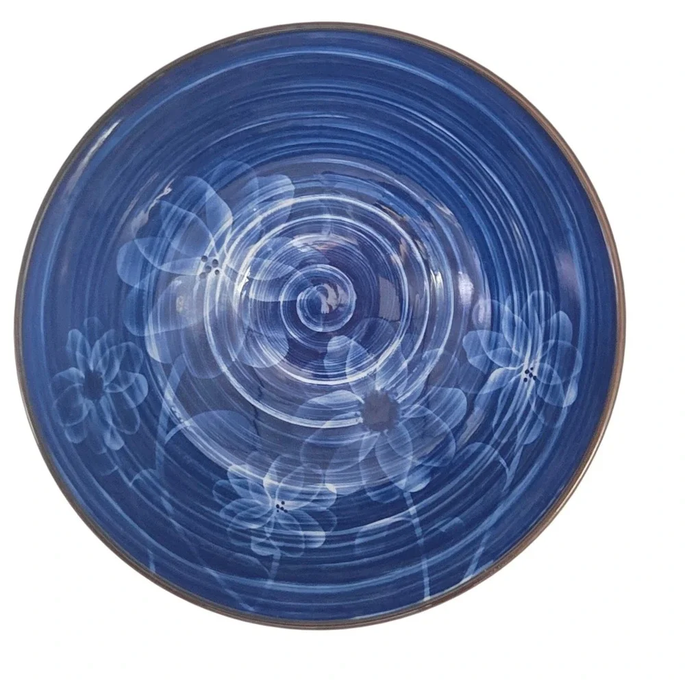SH Home Asian Blue Floral‎ Ceramic Ramen Noodle Bowl With Chopsticks And Spoon